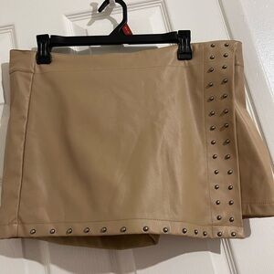 SO Tan Studded Mini Skort